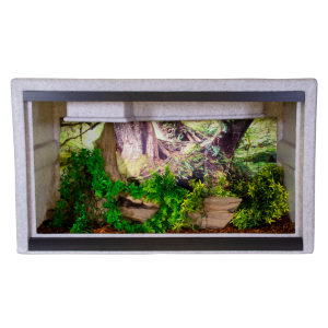 Vision Cage with lush green decor and environement
