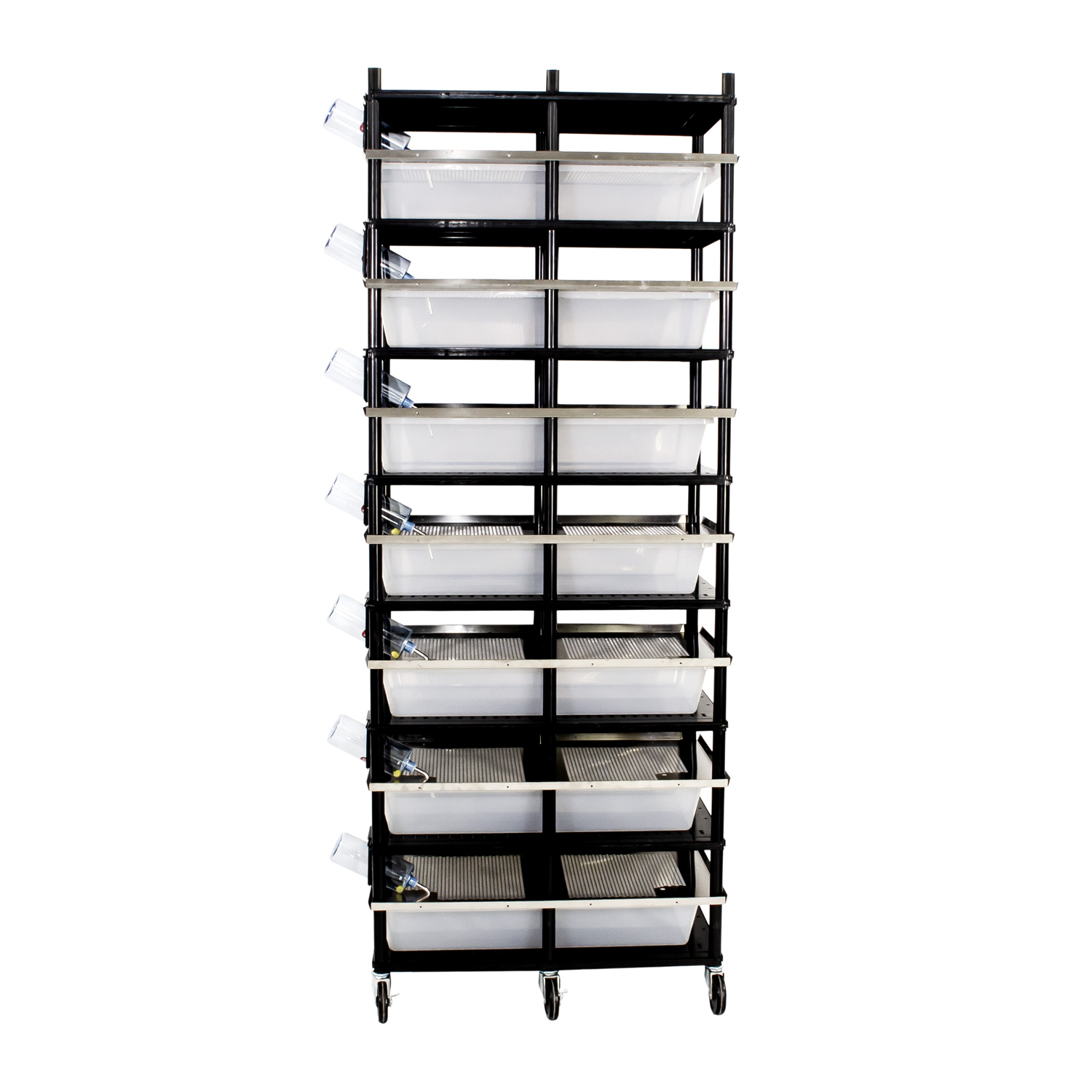 Vision Products 7 level rodent breeding rack for V-70 tubs - side