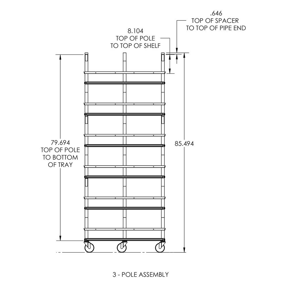 Vision Slotted Stainless Steel Reptile Versa-Rack - High Profile Lighting - 6 Levels Height Dimensions