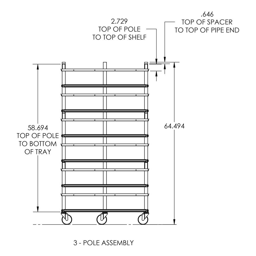 Vision Slotted Stainless Steel Reptile Versa-Rack - Low Profile Lighting - 6 Levels Height Dimensions
