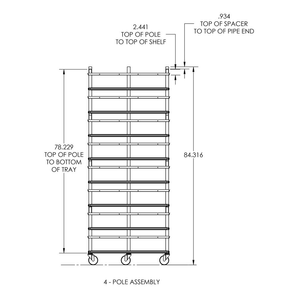 Vision Slotted Stainless Steel Reptile Versa-Rack - Low Profile Lighting - 8 Levels Height Dimensions