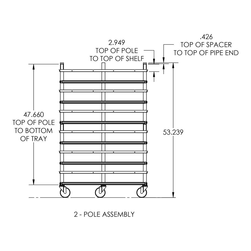 Vision Slotted Stainless Steel Reptile Versa-Rack - Low Profile Lighting - 6 Levels Height Dimensions