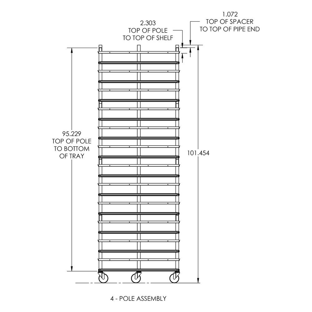 Vision Slotted Stainless Steel Reptile Versa-Rack - Low Profile Lighting - 12 Levels Height Dimensions