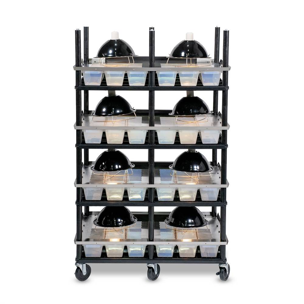 Vision Slotted Stainless Steel Reptile Versa-Rack - High Profile Lighting - 4 Levels V15 Tubs