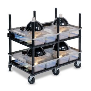 Vision Slotted Stainless Steel Reptile Versa-Rack - Low Profile Lighting - 2 Levels with V18 Tubs