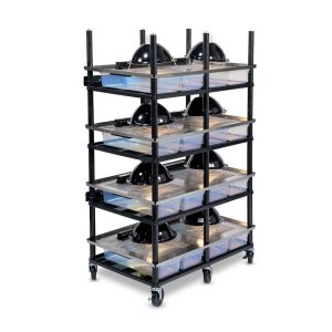 Vision Slotted Stainless Steel Reptile Versa-Rack - Low Profile Lighting - 4 Levels with V18 Tubs