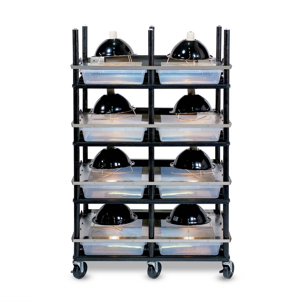 Vision Slotted Stainless Steel Reptile Versa-Rack - High Profile Lighting - 4 Levels V35S Tubs