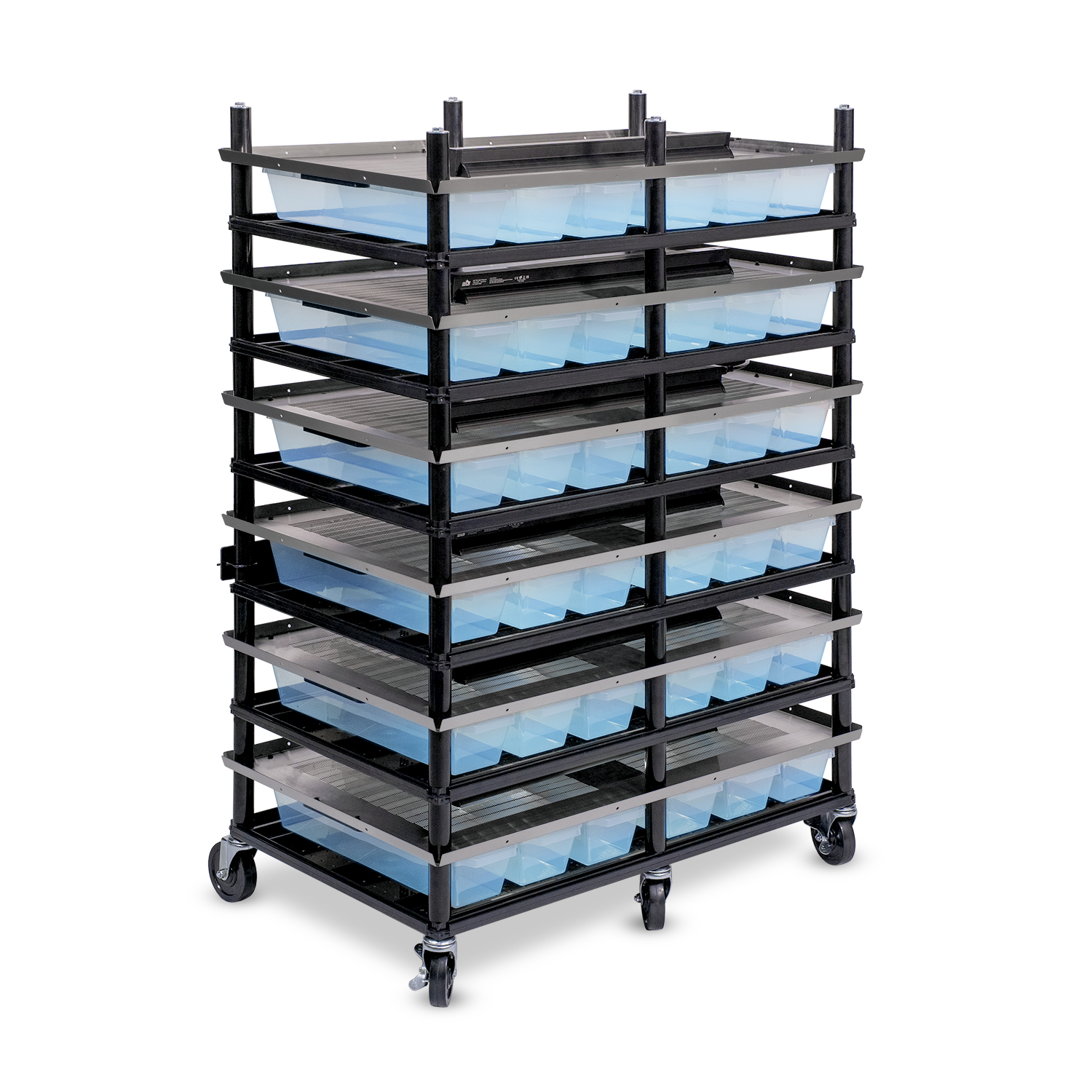 Vision Slotted Stainless Steel Reptile Versa-Rack - Low Profile Lighting - 6 Levels V15 Tubs