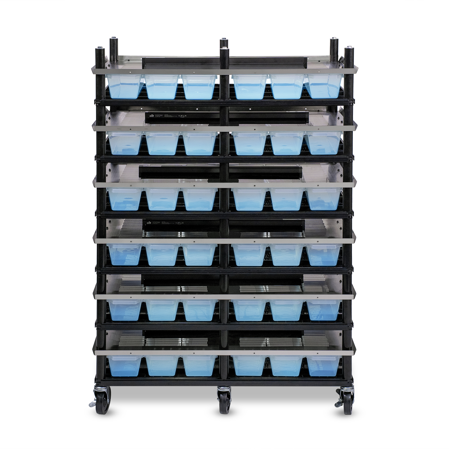 Vision Slotted Stainless Steel Reptile Versa-Rack - Low Profile Lighting - 6 Levels V15 Tubs