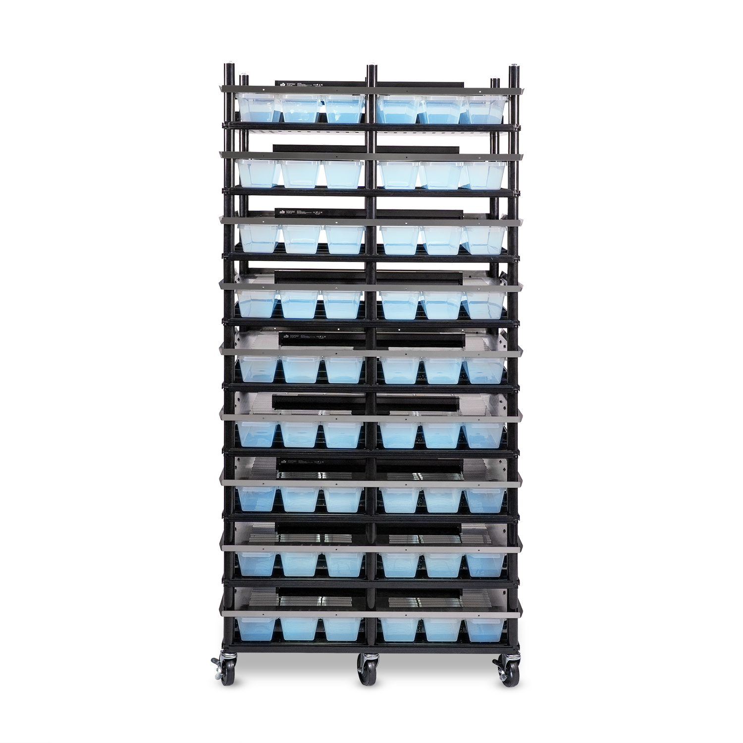 Vision Slotted Stainless Steel Reptile Versa-Rack - Low Profile Lighting - 9 Levels V15 Tubs