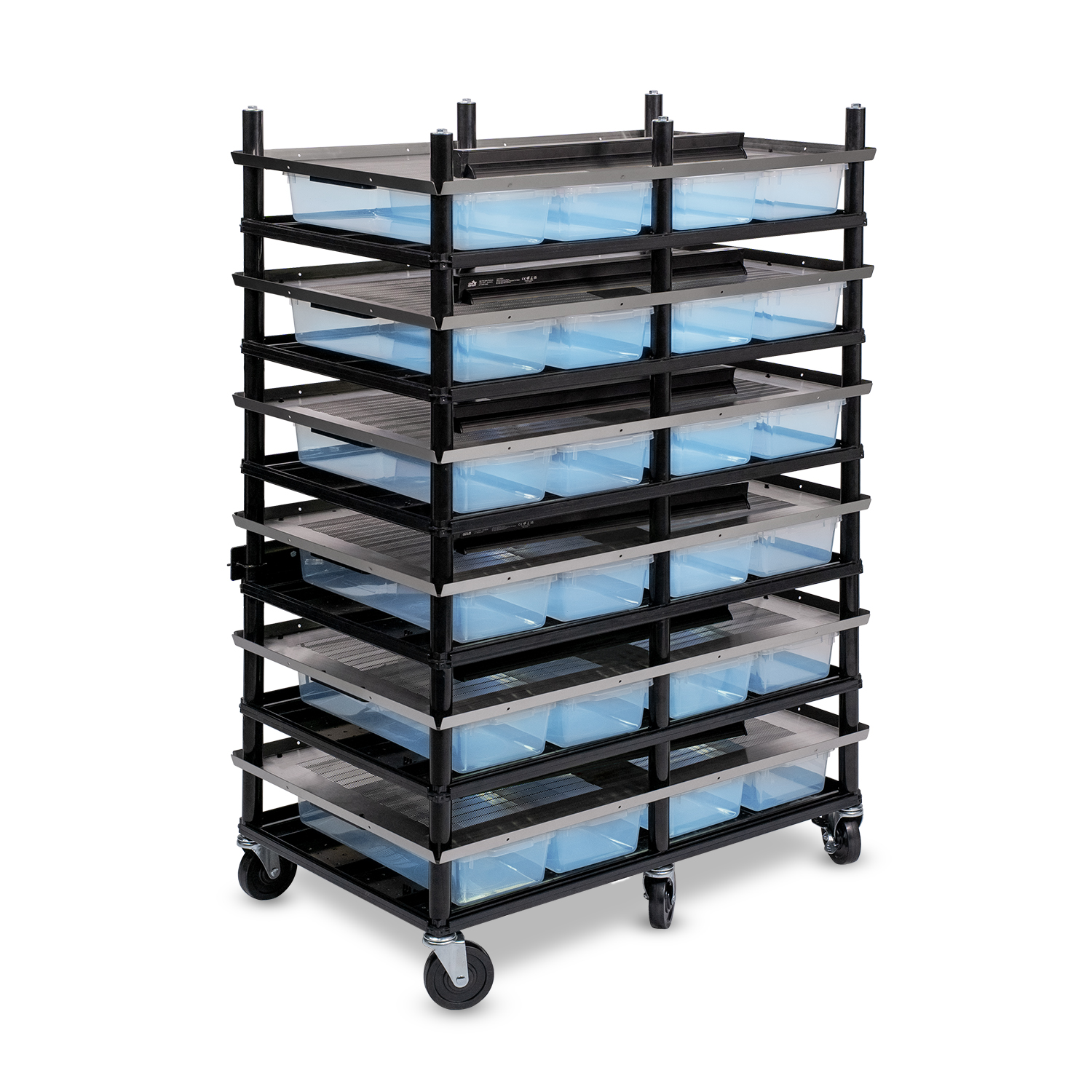 Vision Slotted Stainless Steel Reptile Versa-Rack - Low Profile Lighting - 6 Levels V18 Tubs