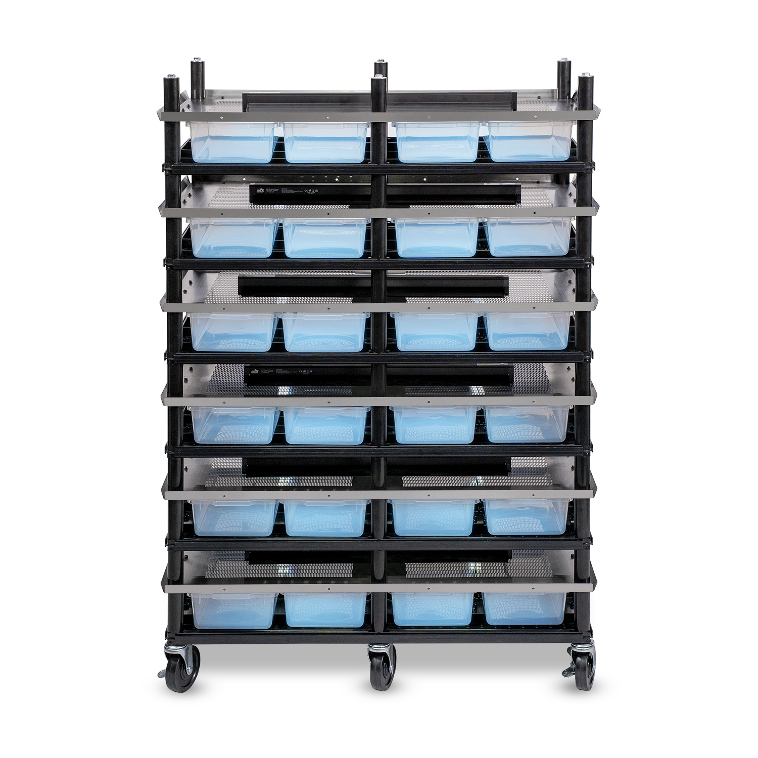 Vision Slotted Stainless Steel Reptile Versa-Rack - Low Profile Lighting - 6 Levels V18 Tubs