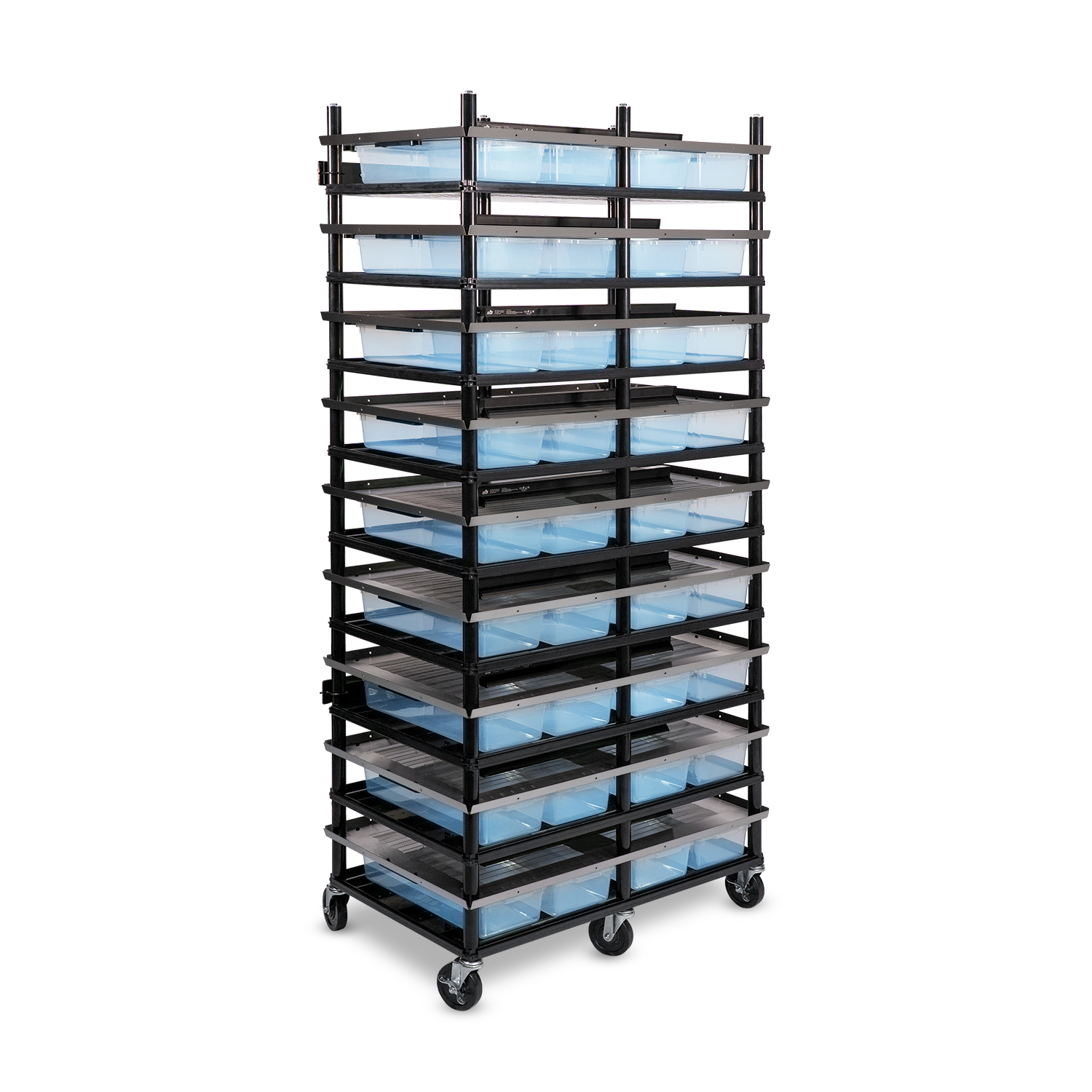 Vision Slotted Stainless Steel Reptile Versa-Rack - Low Profile Lighting - 9 Levels V18 Tubs