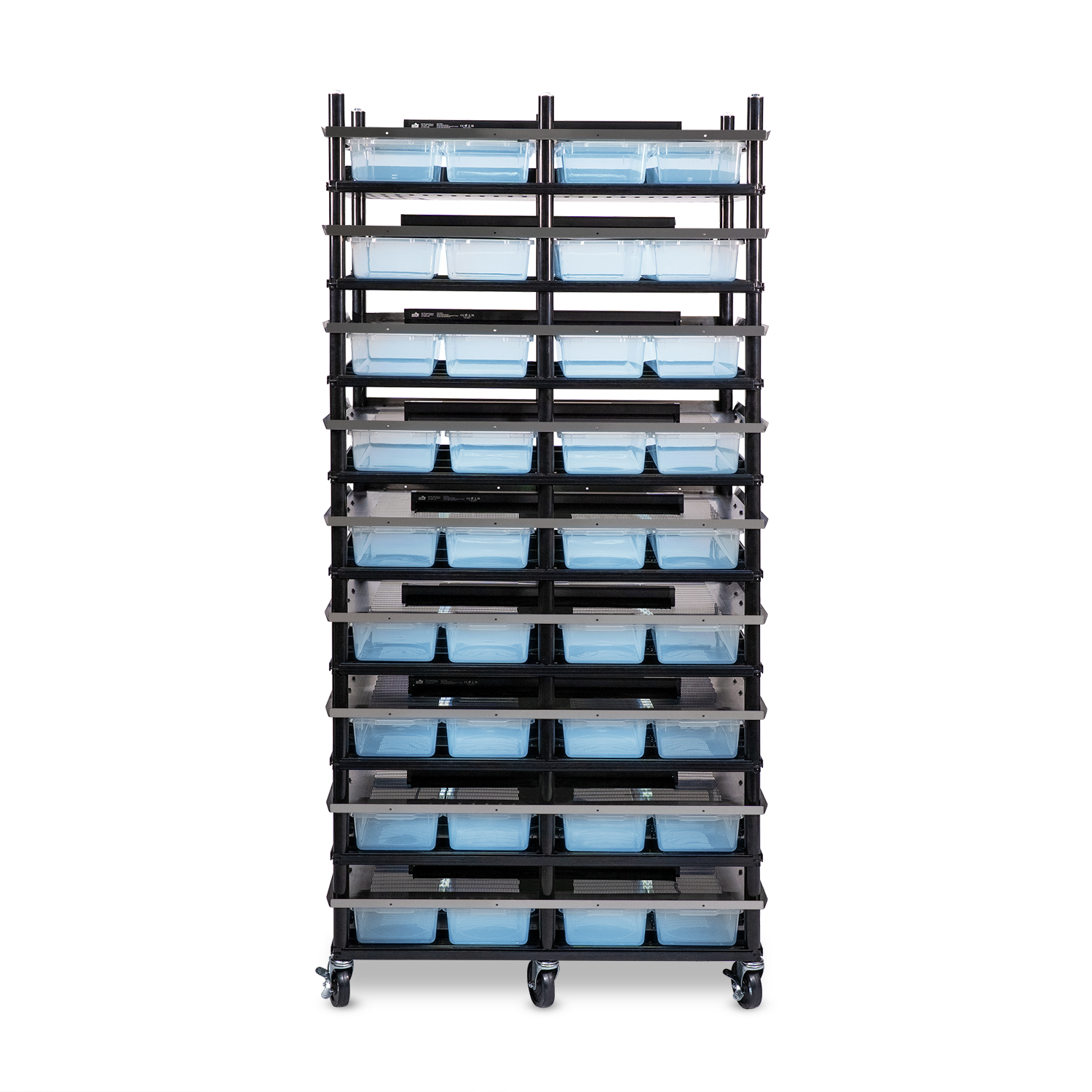 Vision Slotted Stainless Steel Reptile Versa-Rack - Low Profile Lighting - 9 Levels V18 Tubs