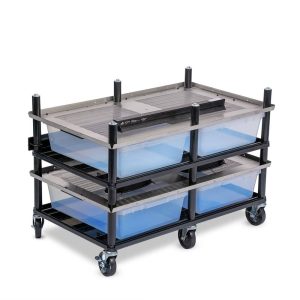 Vision Slotted Stainless Steel Reptile Versa-Rack - Low Profile Lighting - 2 Levels with V35 Tubs