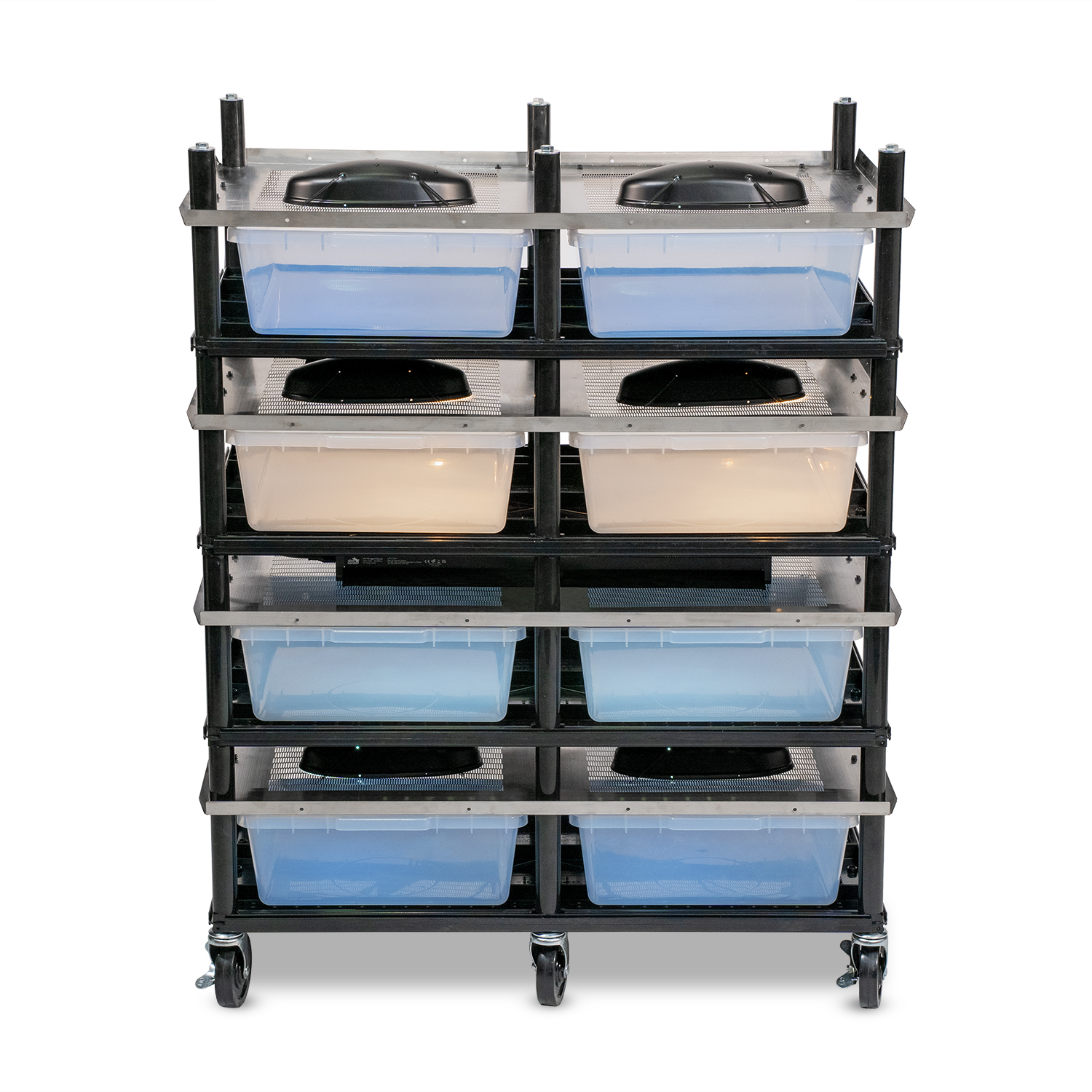 Vision Slotted Stainless Steel Reptile Versa-Rack - Low Profile Lighting - 4 Levels V35 Tubs