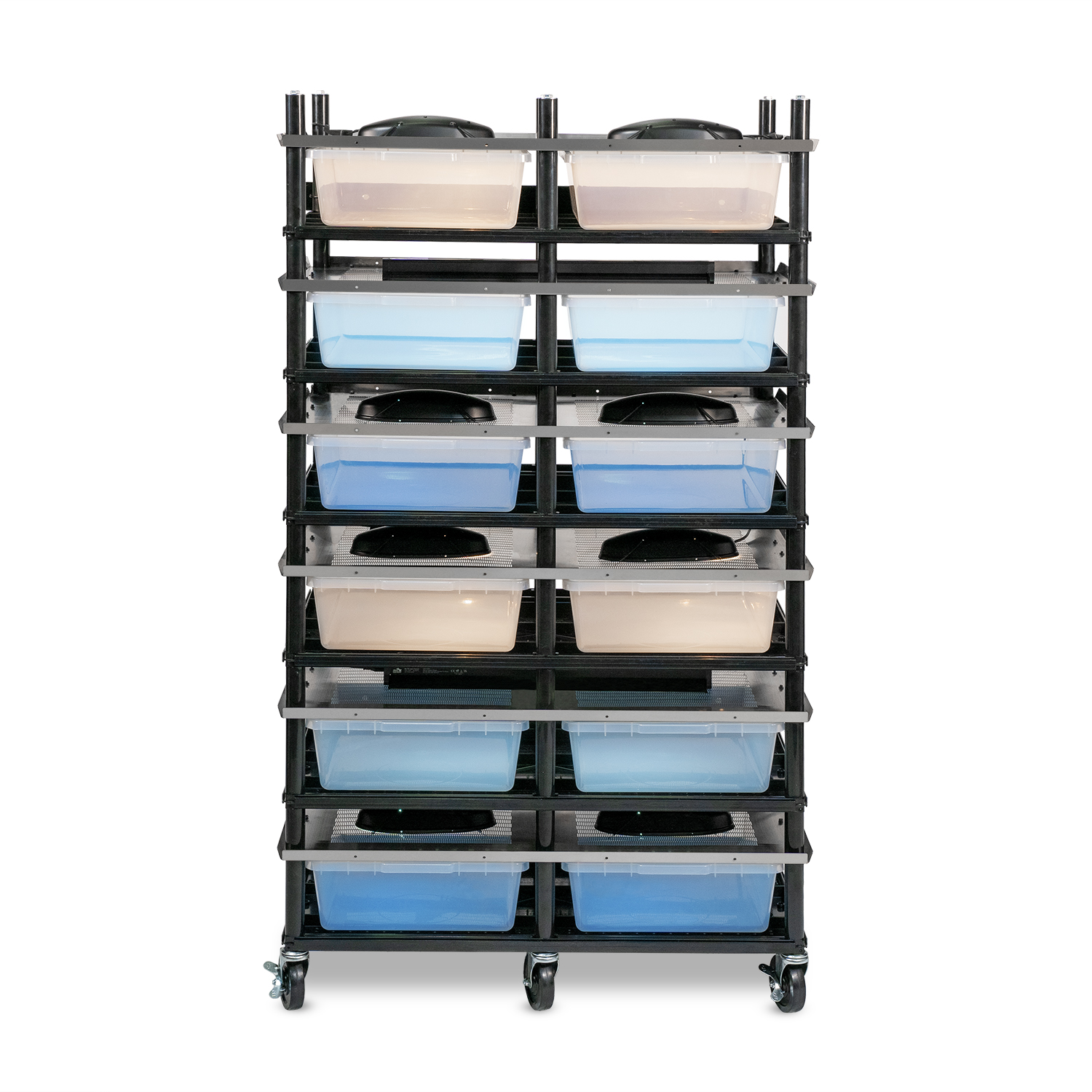 Vision Slotted Stainless Steel Reptile Versa-Rack - Low Profile Lighting - 6 Levels V35 Tubs