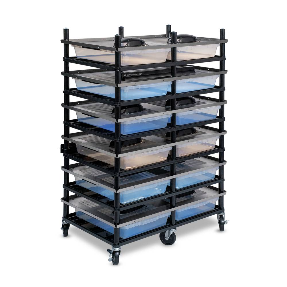 Vision Slotted Stainless Steel Reptile Versa-Rack - Low Profile Lighting - 6 Levels with V35S Tubs
