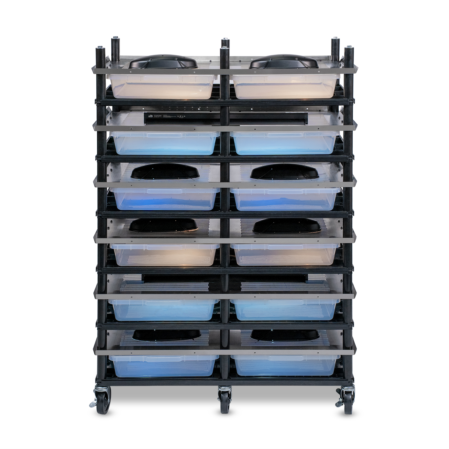 Vision Slotted Stainless Steel Reptile Versa-Rack - Low Profile Lighting - 6 Levels V35S Tubs