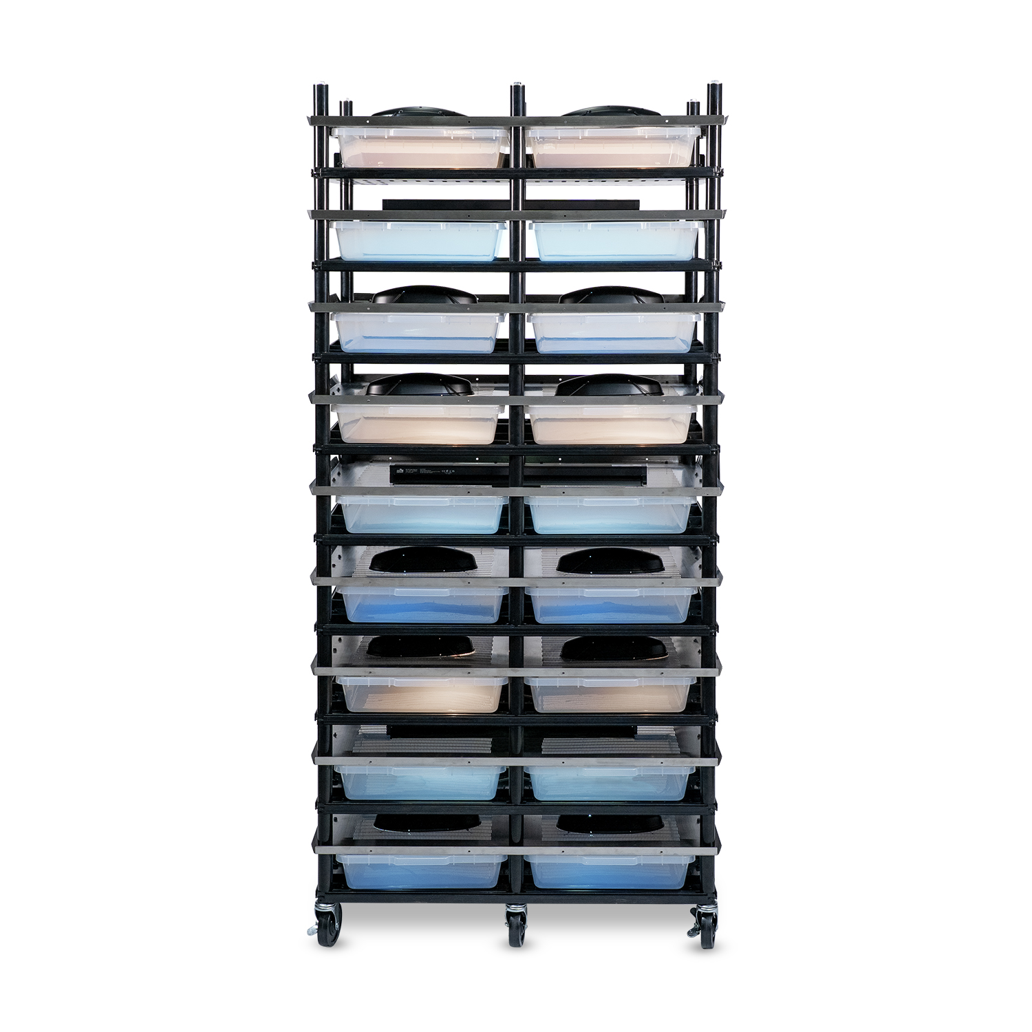 Vision Slotted Stainless Steel Reptile Versa-Rack - Low Profile Lighting - 9 Levels V35S Tubs