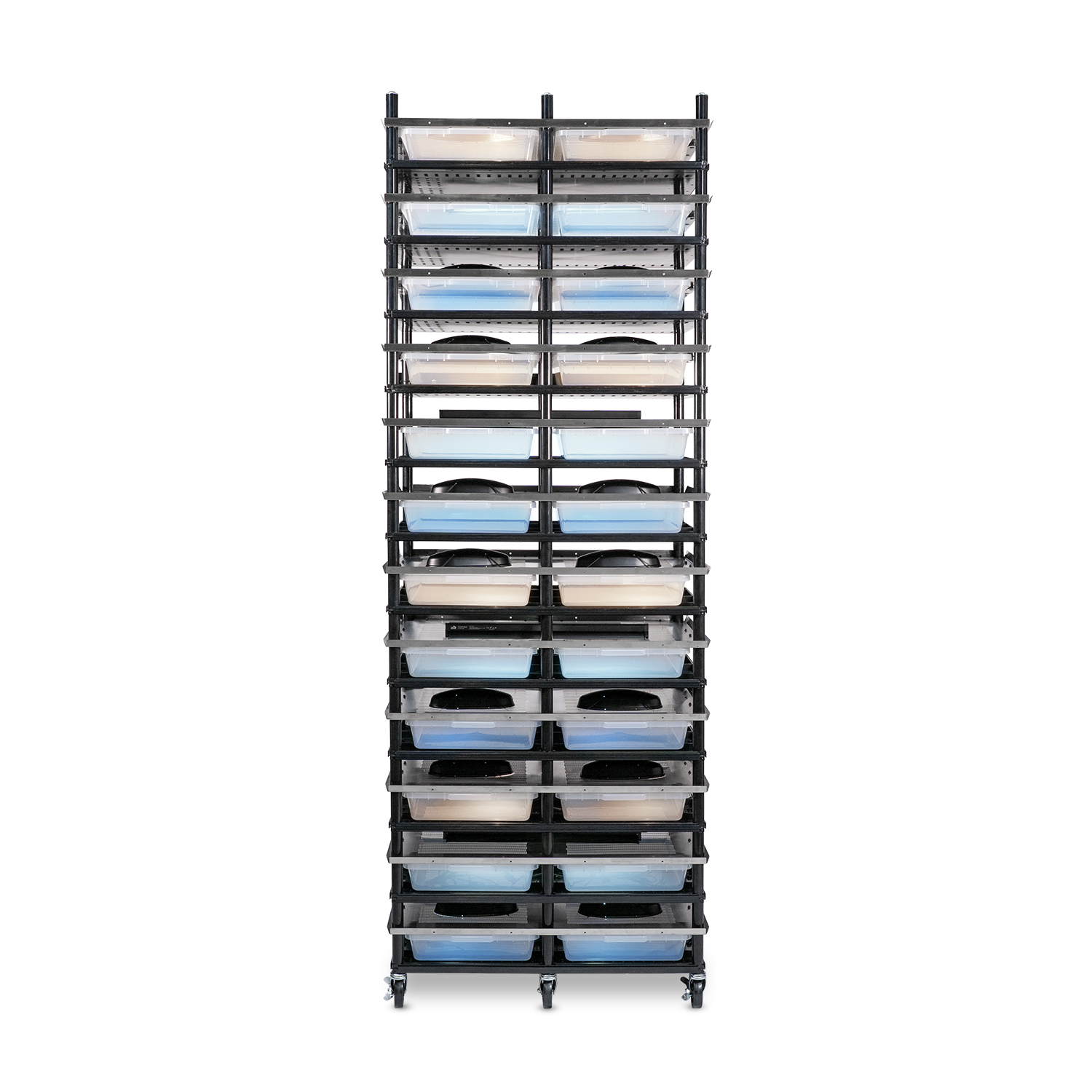 Vision Slotted Stainless Steel Reptile Versa-Rack - Low Profile Lighting - 12 Levels V35S Tubs