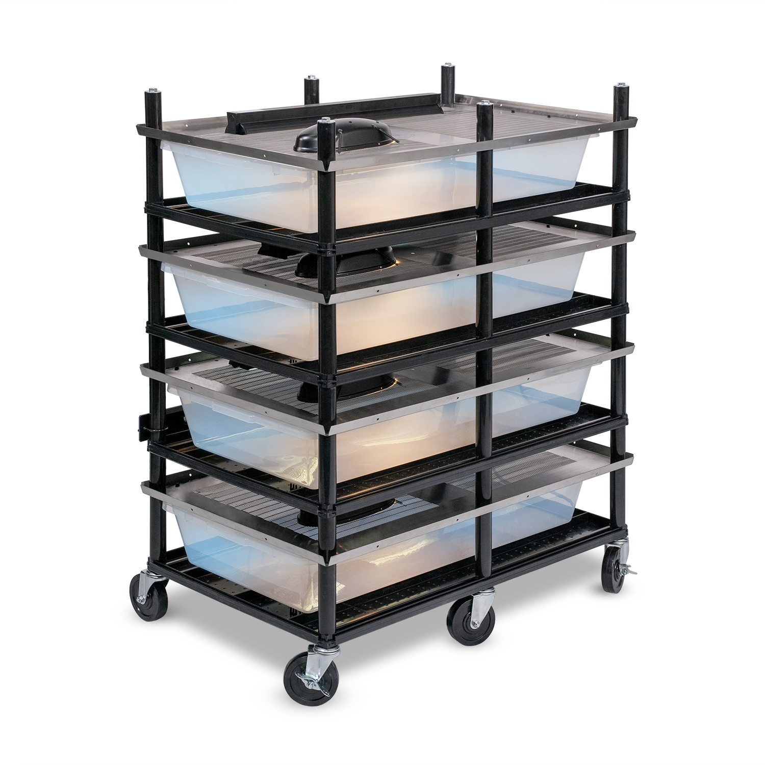 Vision Slotted Stainless Steel Reptile Versa-Rack - Low Profile Lighting - 4 Levels V70 Tubs
