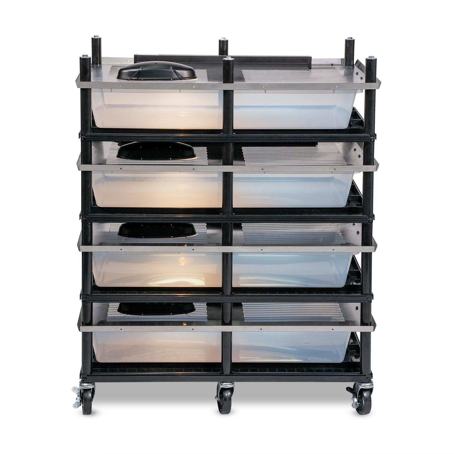 Vision Slotted Stainless Steel Reptile Versa-Rack - Low Profile Lighting - 4 Levels V70 Tubs