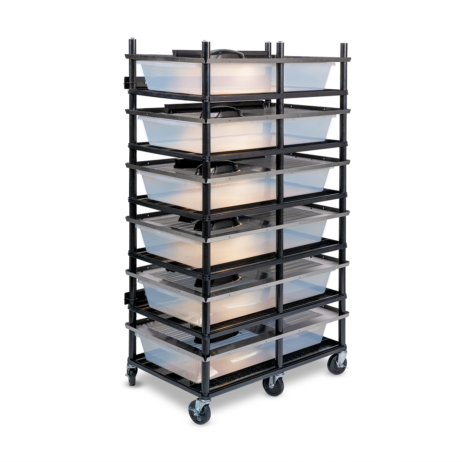Vision Slotted Stainless Steel Reptile Versa-Rack - Low Profile Lighting - 6 Levels V70 Tubs