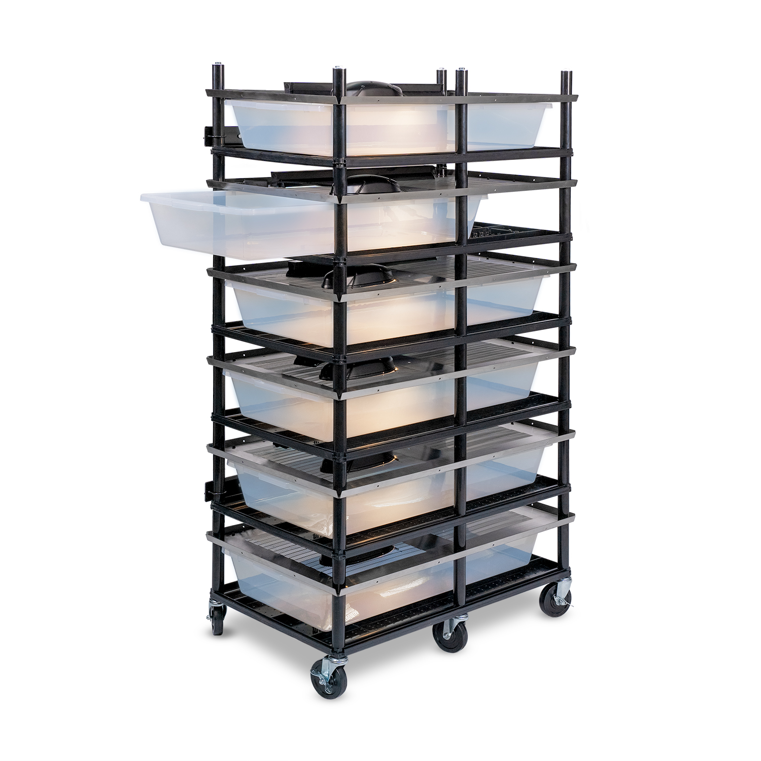 Vision Slotted Stainless Steel Reptile Versa-Rack - Low Profile Lighting - 6 Levels V70 Tubs