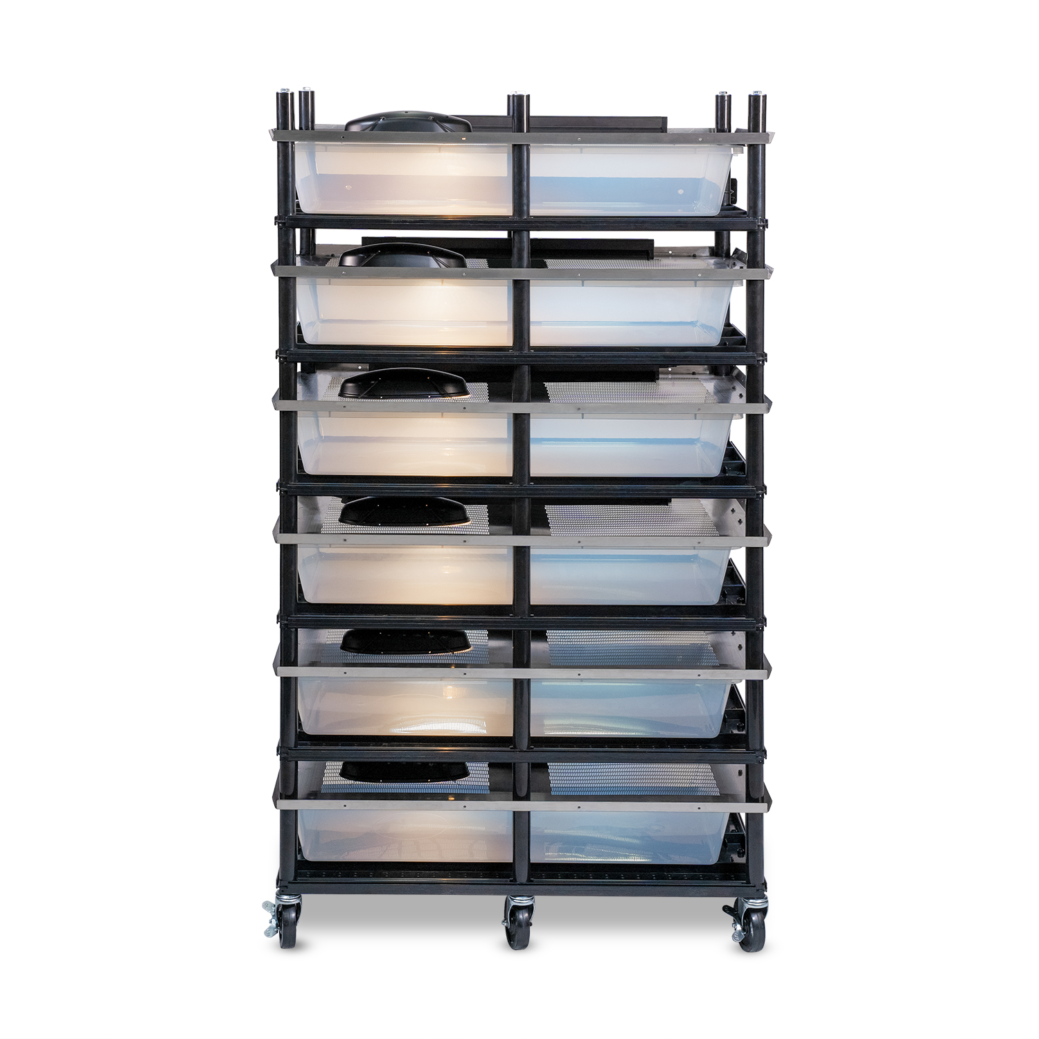 Vision Slotted Stainless Steel Reptile Versa-Rack - Low Profile Lighting - 6 Levels V70 Tubs