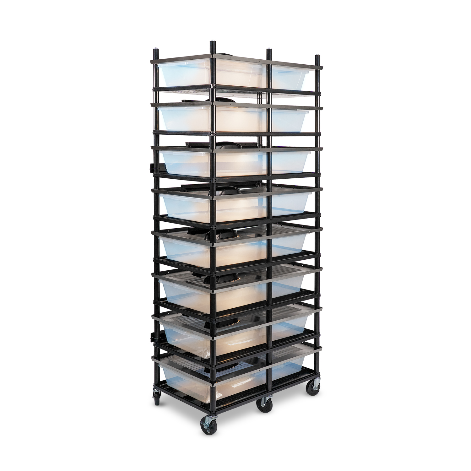 Vision Slotted Stainless Steel Reptile Versa-Rack - Low Profile Lighting - 8 Levels V70 Tubs
