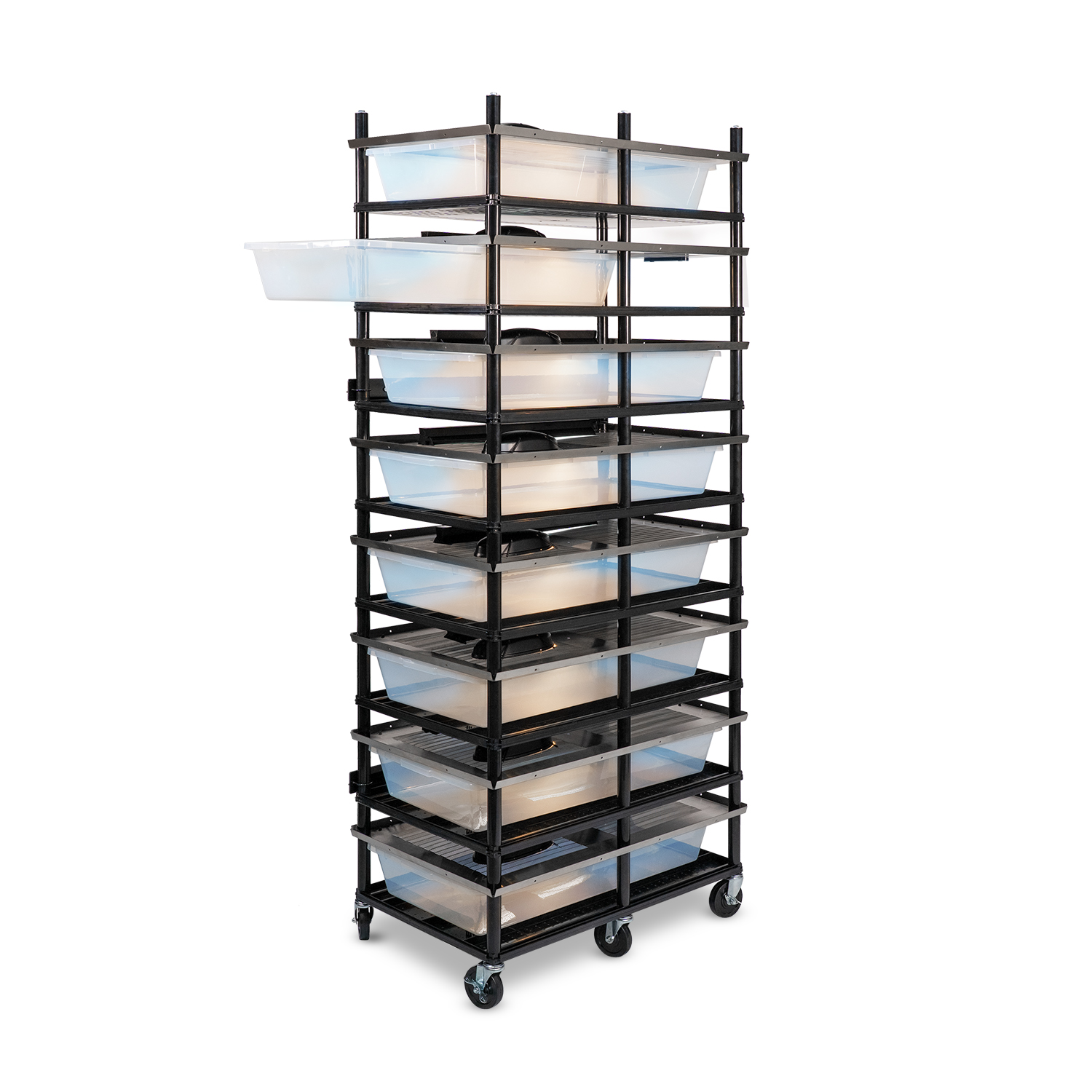 Vision Slotted Stainless Steel Reptile Versa-Rack - Low Profile Lighting - 8 Levels V70 Tubs