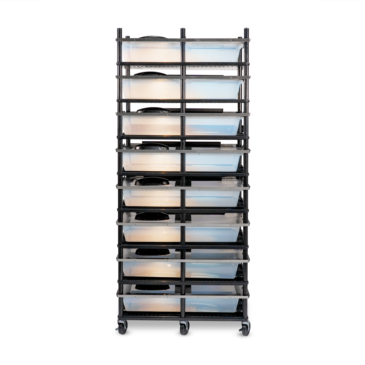 Vision Slotted Stainless Steel Reptile Versa-Rack - Low Profile Lighting - 8 Levels V70 Tubs