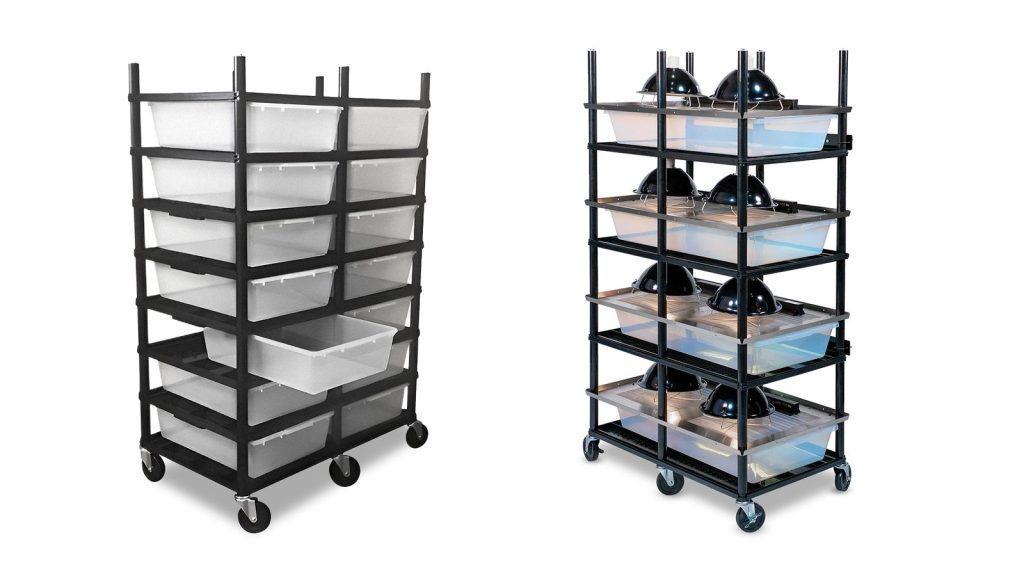 classic reptile breeding versa-rack and slotted stainless steel reptile versa-rack