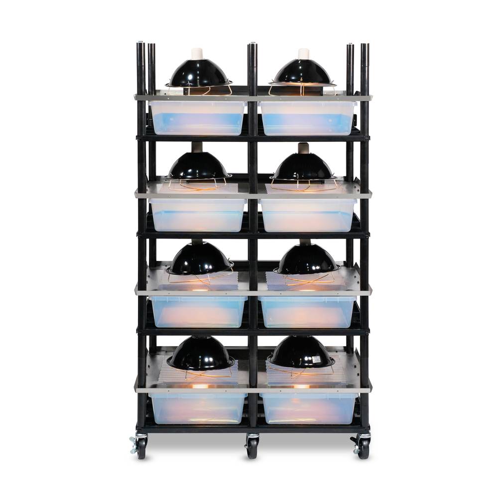 Vision Slotted Stainless Steel Reptile Versa-Rack - High Profile Lighting - 4 Levels V35 Tubs