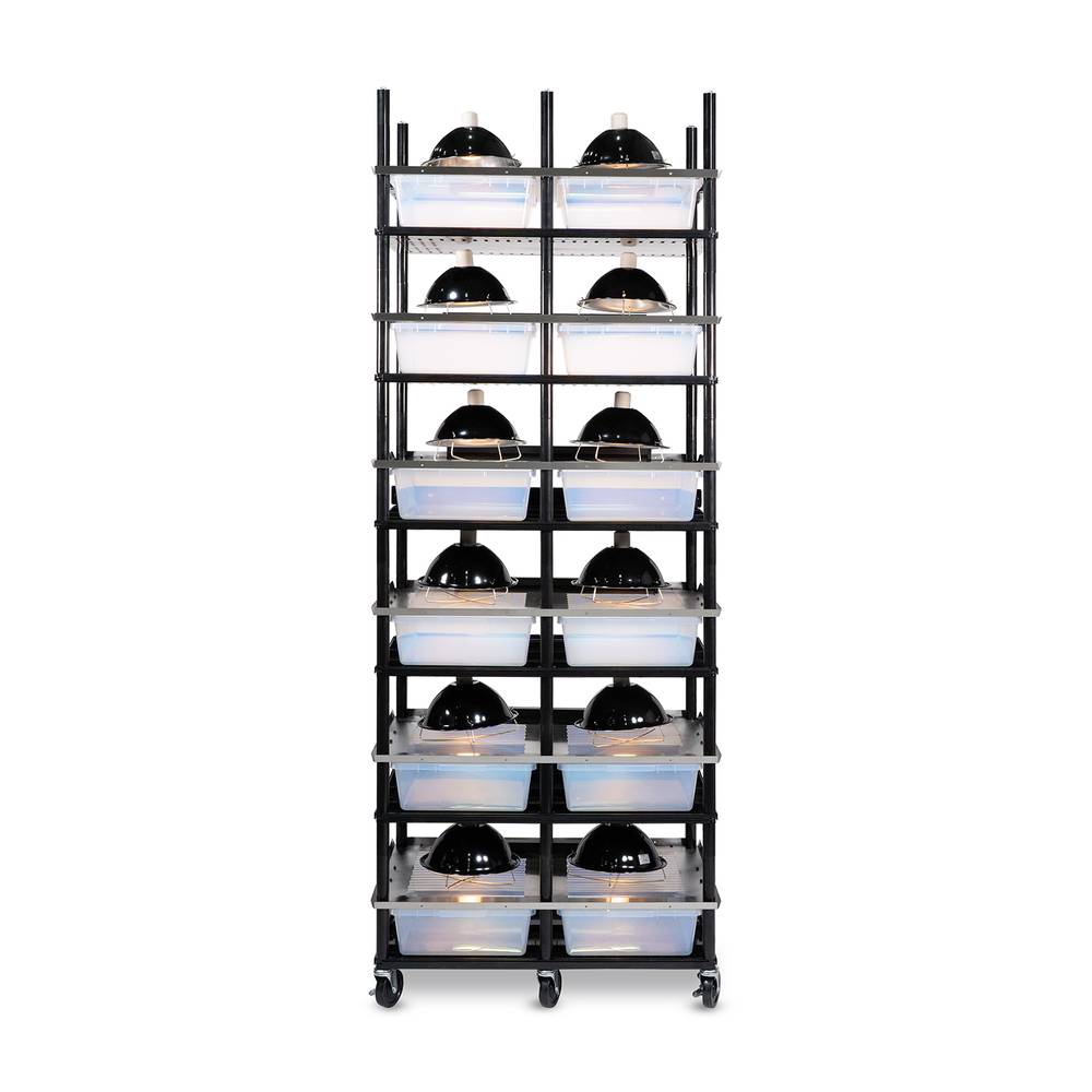 Vision Slotted Stainless Steel Reptile Versa-Rack - High Profile Lighting - 6 Levels V35 Tubs
