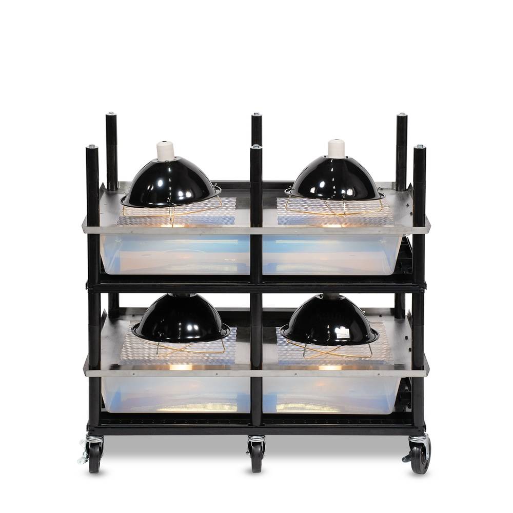 Vision Slotted Stainless Steel Reptile Versa-Rack - High Profile Lighting - 2 Levels V70 Tubs