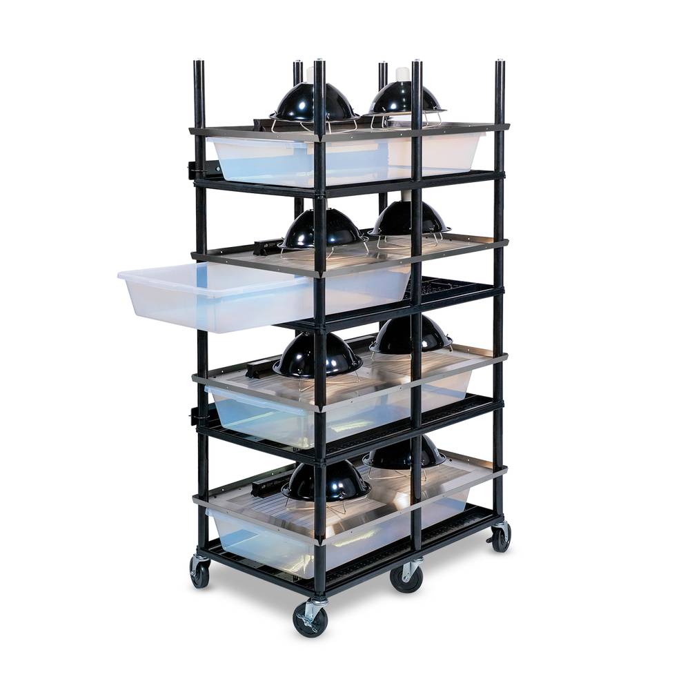 Vision Slotted Stainless Steel Reptile Versa-Rack - High Profile Lighting - 4 Levels V70 Tubs