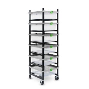 Vision Rodent Versa Rack Single Wide V-35 3 Sections Angle View