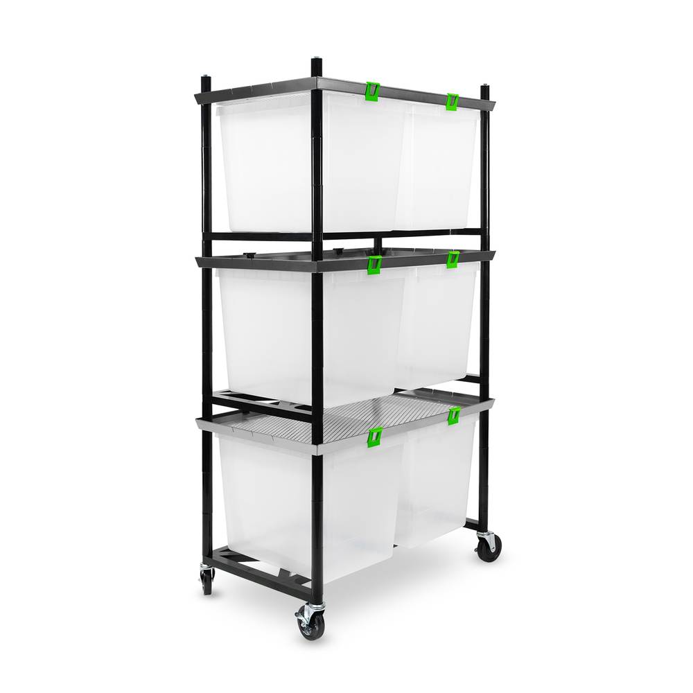Vision Rodent Versa Rack Double Wide V-35-3X 3 Sections Angle View