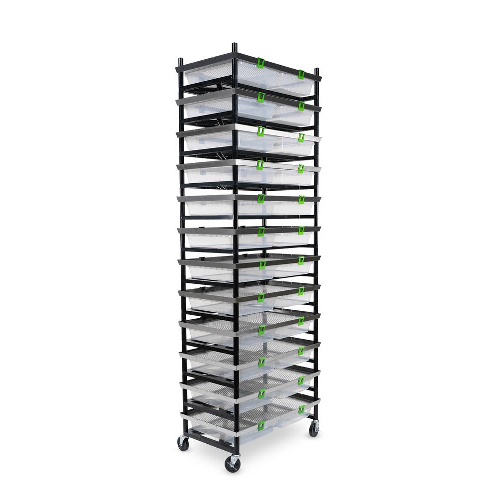 Vision Rodent Versa Rack Double Wide V-35-S 4 Sections Angle View