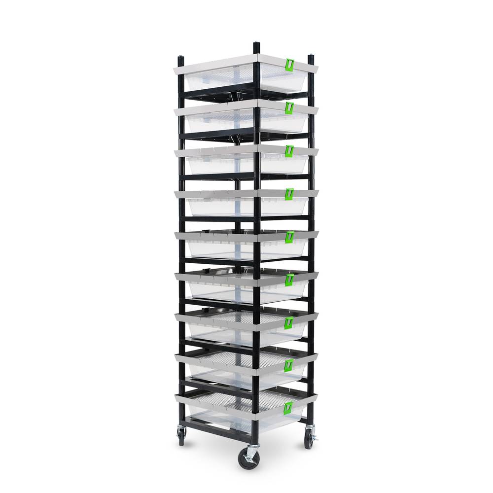 Vision Rodent Versa Rack Single Wide V-35-S 3 Sections Angle View