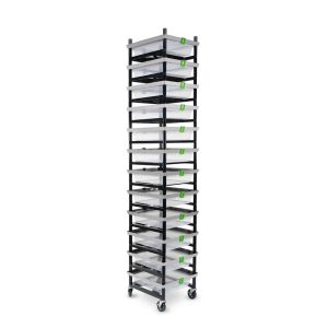 Vision Rodent Versa Rack Single Wide V-35-S 4 Sections Angle View