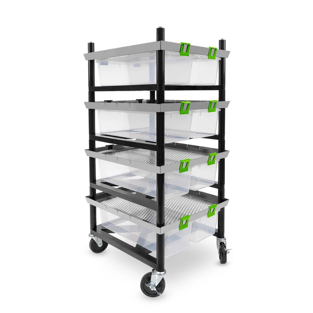 Vision Rodent Versa Rack Single Wide V-20 2 Sections Angle View